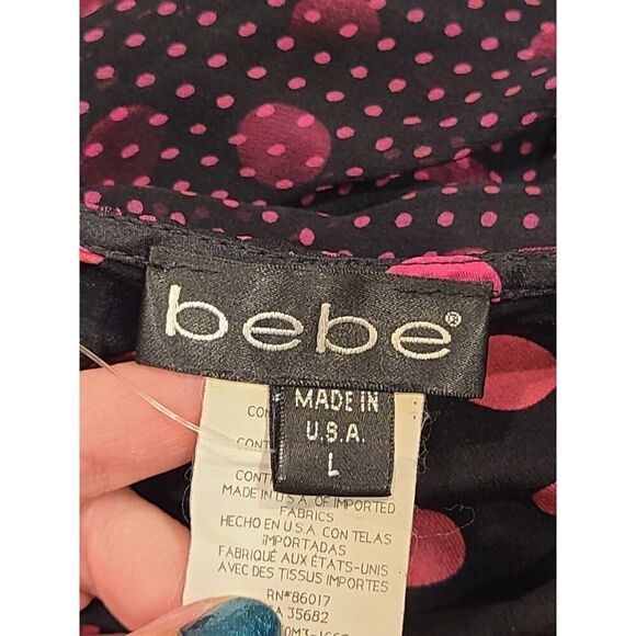 Vintage Bebe Silk Annalisa Halter Slip Dress Polka Dot Y2K | L | NWT Elle Woods - Picture 10 of 13